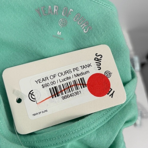 Year of Ours PE Tank Top in Lucite Mint Green Women’s Size M NWT - Picture 6 of 6